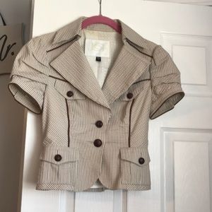 Brown and tan/white jacket